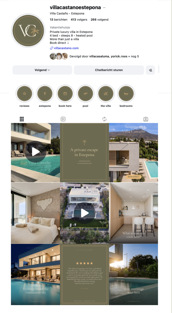 Instagram-feed van Villa Castaño in Estepona